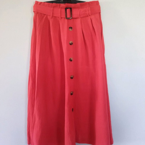 Maxi skirt red summer new with belt, size M