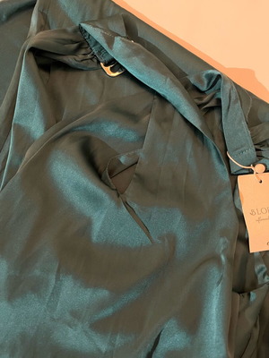 Satin maxi dress new, petrol green, size S