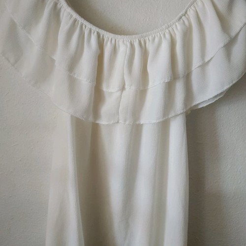Blouse with ruffles used, white, size M