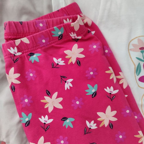 Girls' summer clothes set used, size 4-5 years, white and pink