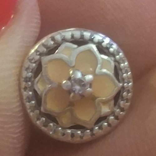 Pandora Blooming Magnolia Flower Charm like new with zircon stones