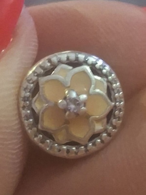 Pandora Blooming Magnolia Flower Charm like new with zircon stones