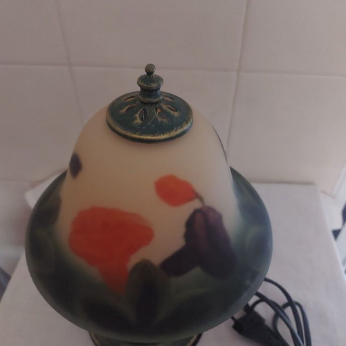 Touch lamp made of opaline hand-painted, new
