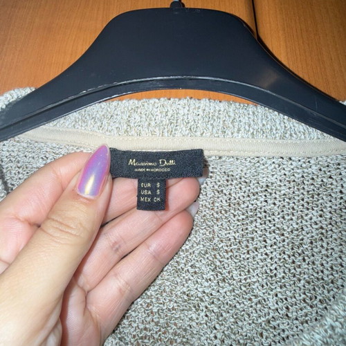 Massimo Dutti knitted crop top used beige size S