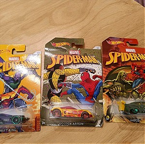 3 Hot Wheels Spiderman Marvel σφραγισμενα