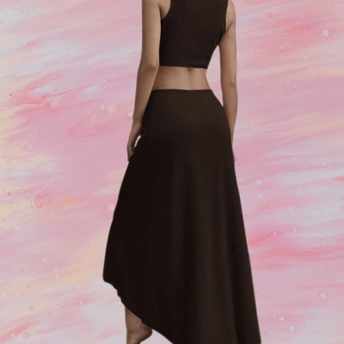 Shein brown cut out dress with ring detail