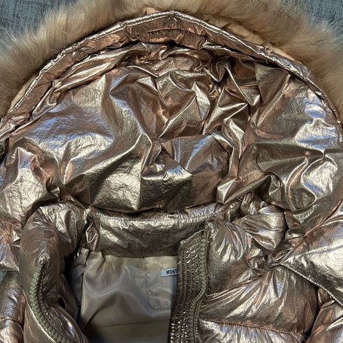 Monte Cervino women's jacket new, metallic pink with fur lining