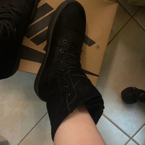 Women's black ankle boots like new with laces size 38
