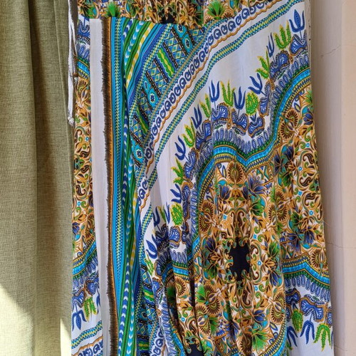 Salvari cotton pants like new, white and multicolor