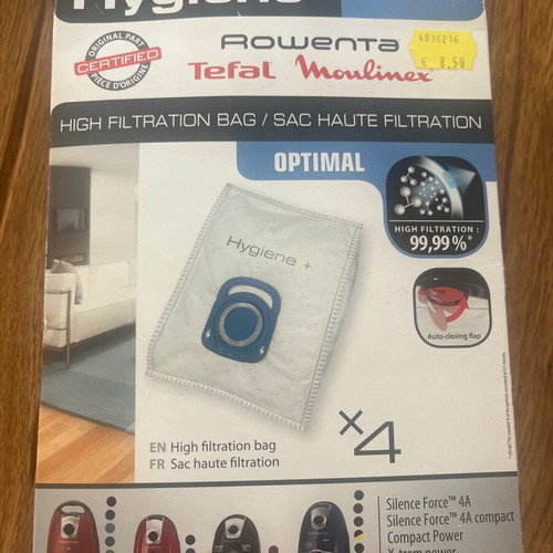 Rowenta vacuum cleaner bags new, pack of 2