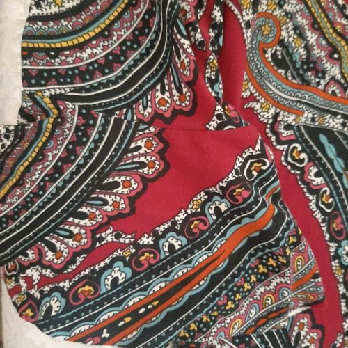 Dress used with paisley pattern and black inner lining, size S