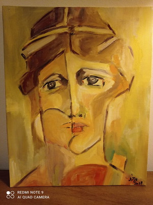 Oil painting new with portrait of Sappho 25x31