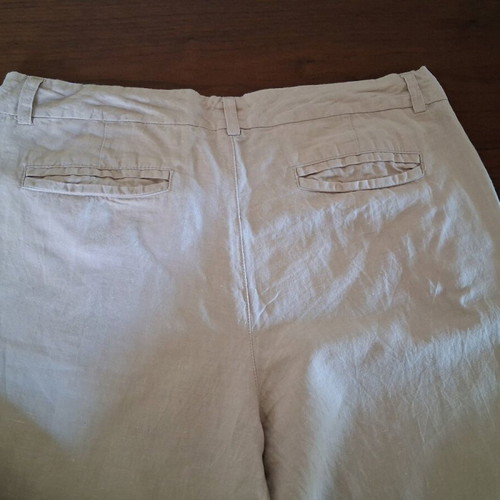 Benetton linen blend pants beige used, size XXL