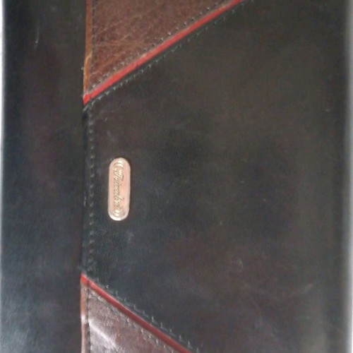 Leather women's wallet used with sewn coin pocket