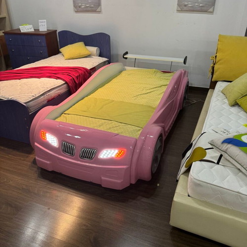 Children's Car Bed new, pink, with lights and music