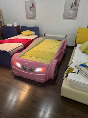 Children's Car Bed new, pink, with lights and music