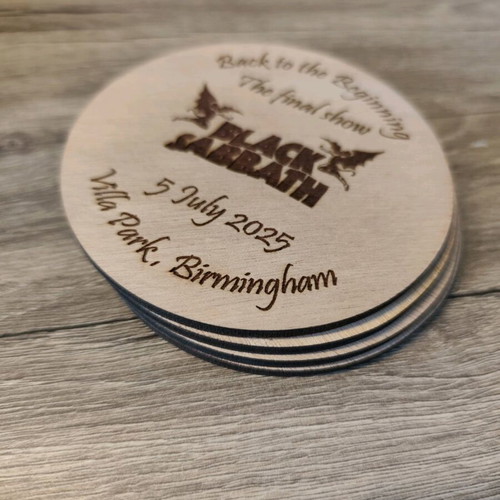 Black Sabbath coaster collectible, new, handmade wood
