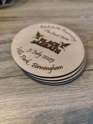 Black Sabbath coaster collectible, new, handmade wood