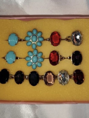 Vintage rings used, pack of 14, multicolored