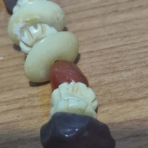 Necklaces from camel bone and semi-precious stones like new