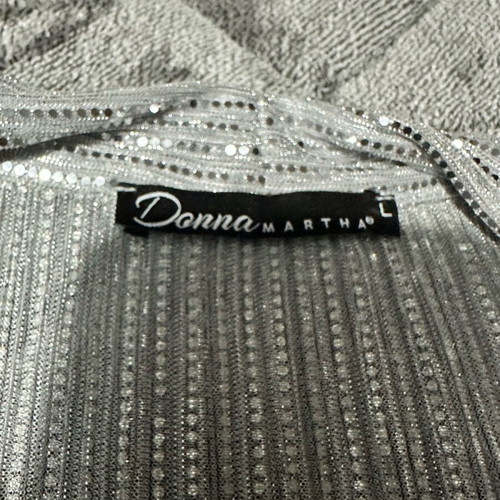 Donna silver sequin bodysuit like new size Large