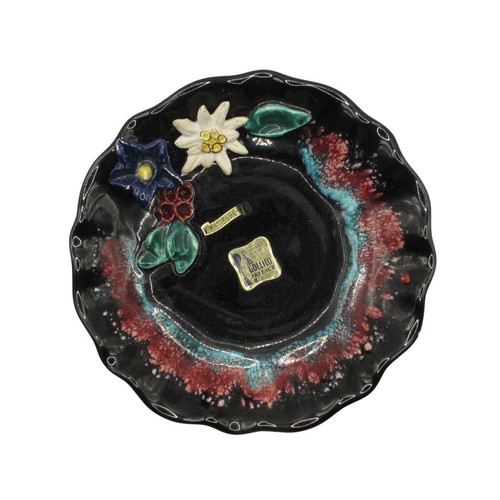 Gollico Fayence decorative plate 19 cm black like new