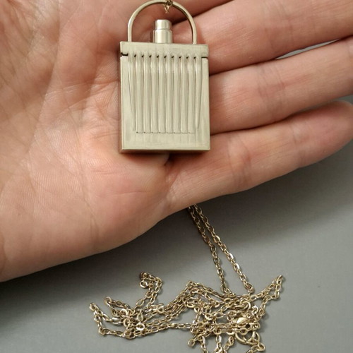 Chloé necklace used, gold tone with padlock pendant
