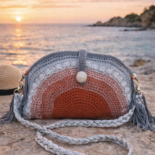 Sunset Harmony crossbody bag new, colorful handmade
