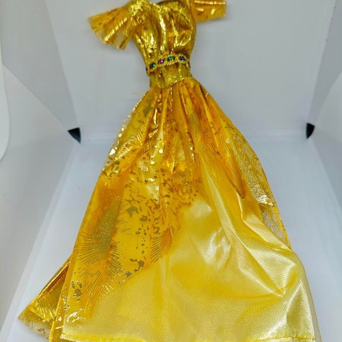 Gold Barbie Mattel Holiday Celebration 2002 dress like new