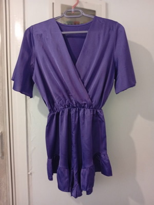 Shiny one-piece shorts new, size medium-large, purple