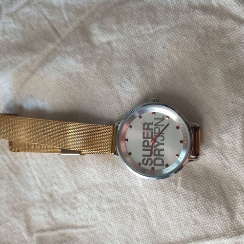 Superdry watch metal bracelet like new, gold color