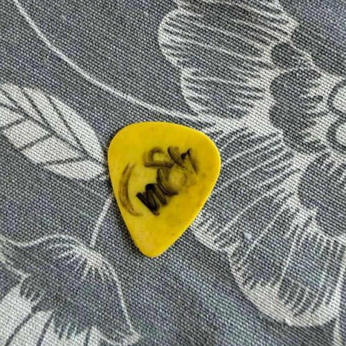 Megadeth Dave Mustaine Hand Signed Guitar Pick Yellow Dunlop Tortex .73mm like new