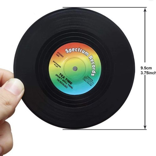 Set of 6 vinyl record coasters new, absorbent and non-slip