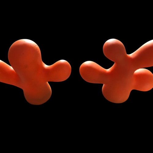 Salt and pepper shaker used with cactus and coral shape orange
