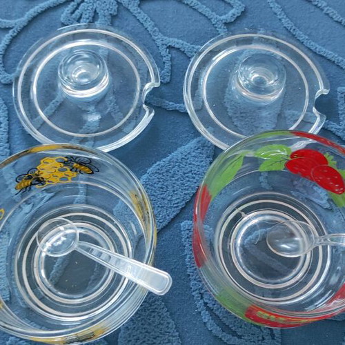 Glass jars for honey and jam new with lid