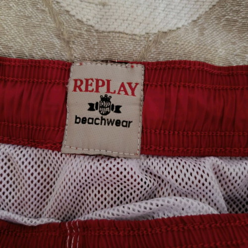 Replay men's swim shorts size L like new red