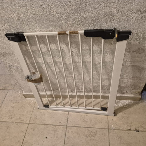 Dog gate used, metal white