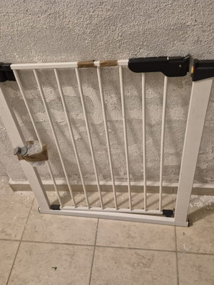 Dog gate used, metal white