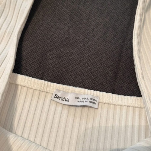 Bershka white backless top like new, size L