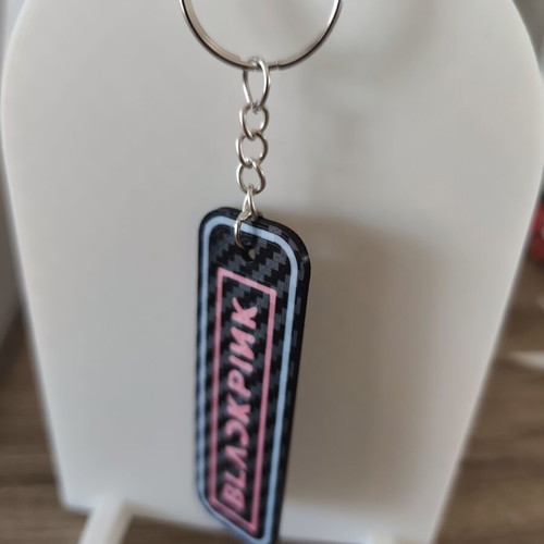 Blackpink Keyring new 3D printed with carbon-fiber effect