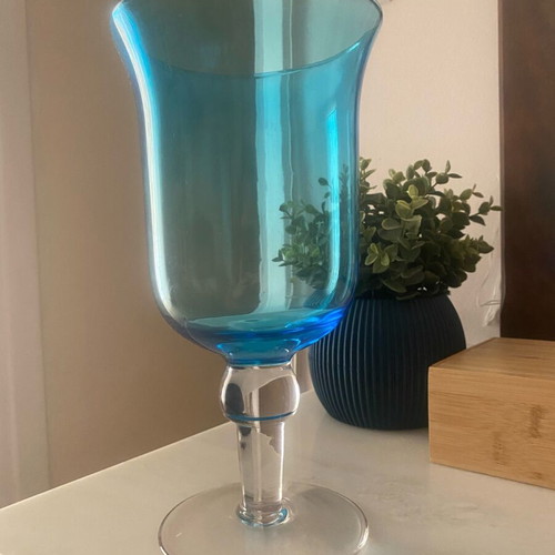 Decorative glass candlestick new, height 28cm