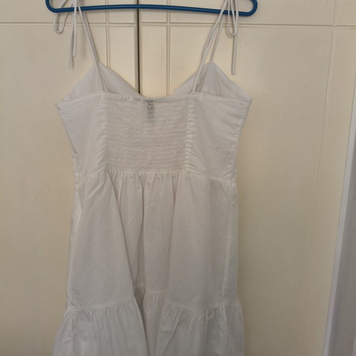 H&M White Mini Dress New, Adjustable Straps, L Size