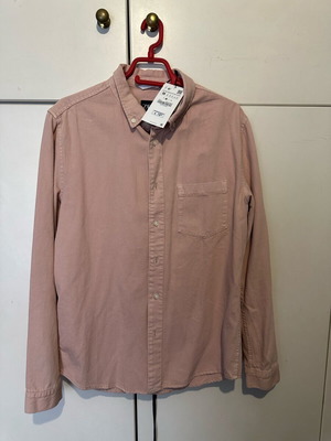 Zara men's shirt pink size M new with long sleeves