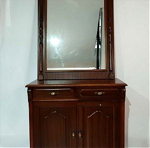 Vintage ξύλινο έπιπλο εισόδου με καθρέπτη 80x80x35