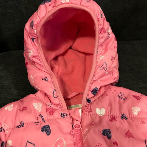 Benetton children's jacket pink 90cm with fleece lining