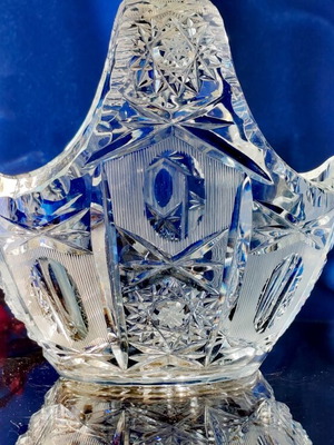 Vintage Bohemia Lead Crystal Basket new