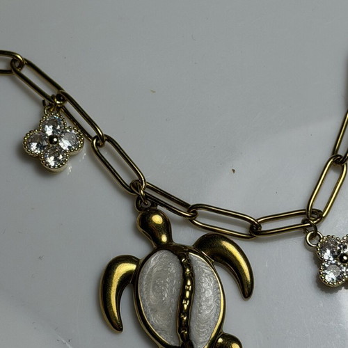 Handmade necklace from steel, gold color, new