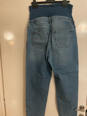H&M Mama Straight Ankle Maternity Jeans L like new, blue with cotton panel
