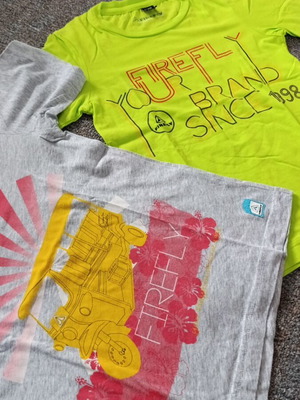 T-shirt Firefly καινούρια, πακέτο 2, γκρι και πράσινο, 6-7 ετών