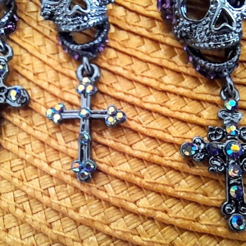 Earrings and necklace set with thousands of zircons like new